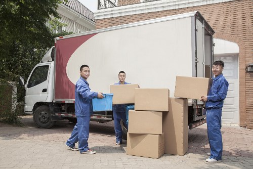 Retail and office items organized for commercial relocation
