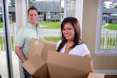 Securely packed furniture inside a removals truck