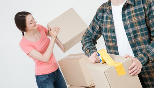 Office furniture and equipment prepared for a local move