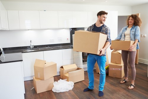 Organised packing for an Earlscourt removals service in a London home