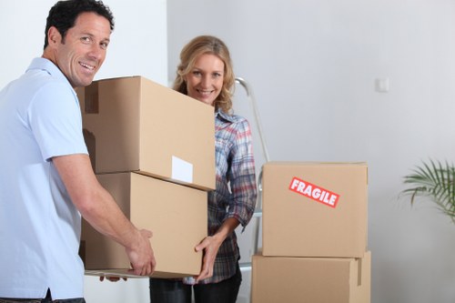 Local moving team managing access in a West London residential block